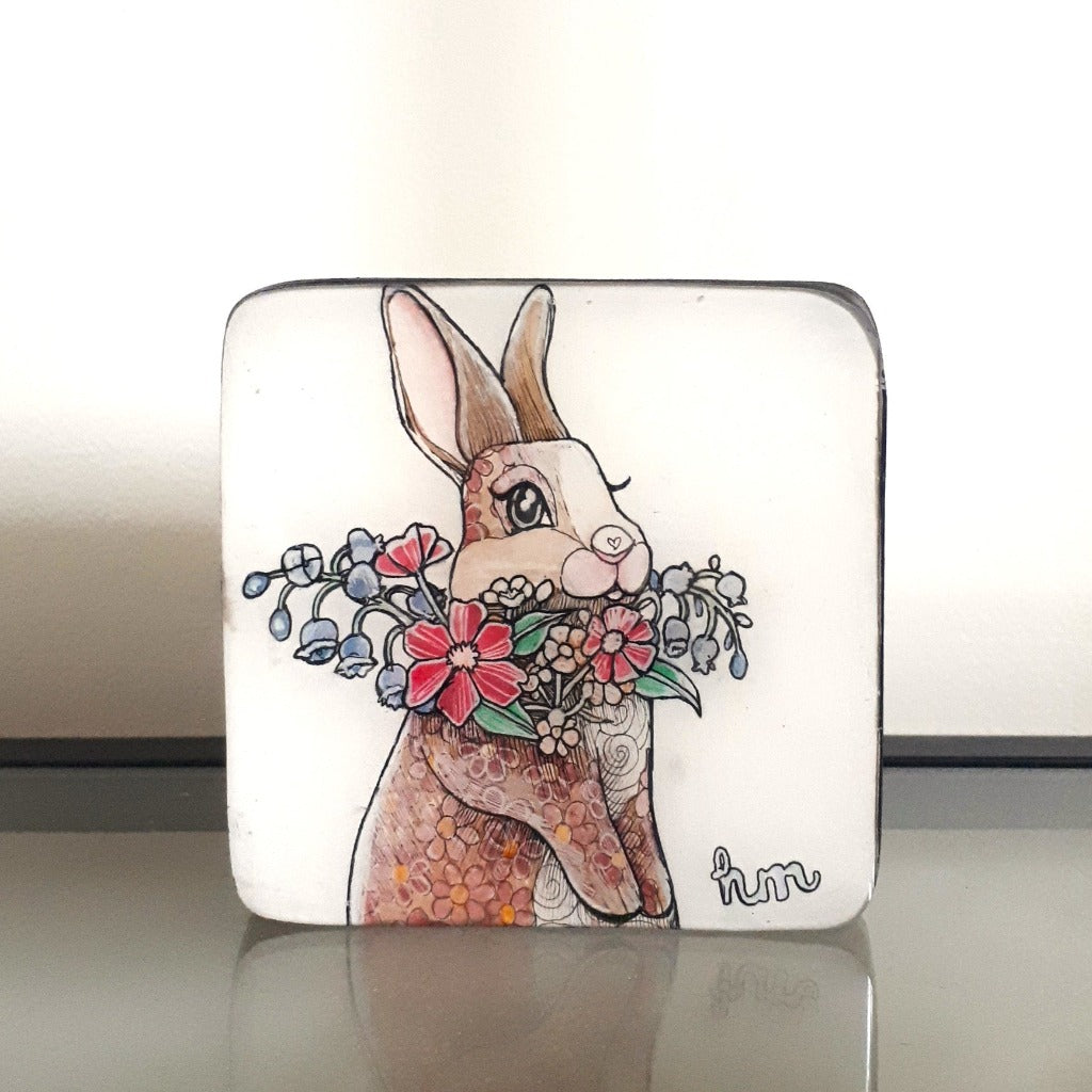 Original Ink, Pencil and Watercolour Work - APRIL THE BUNNY