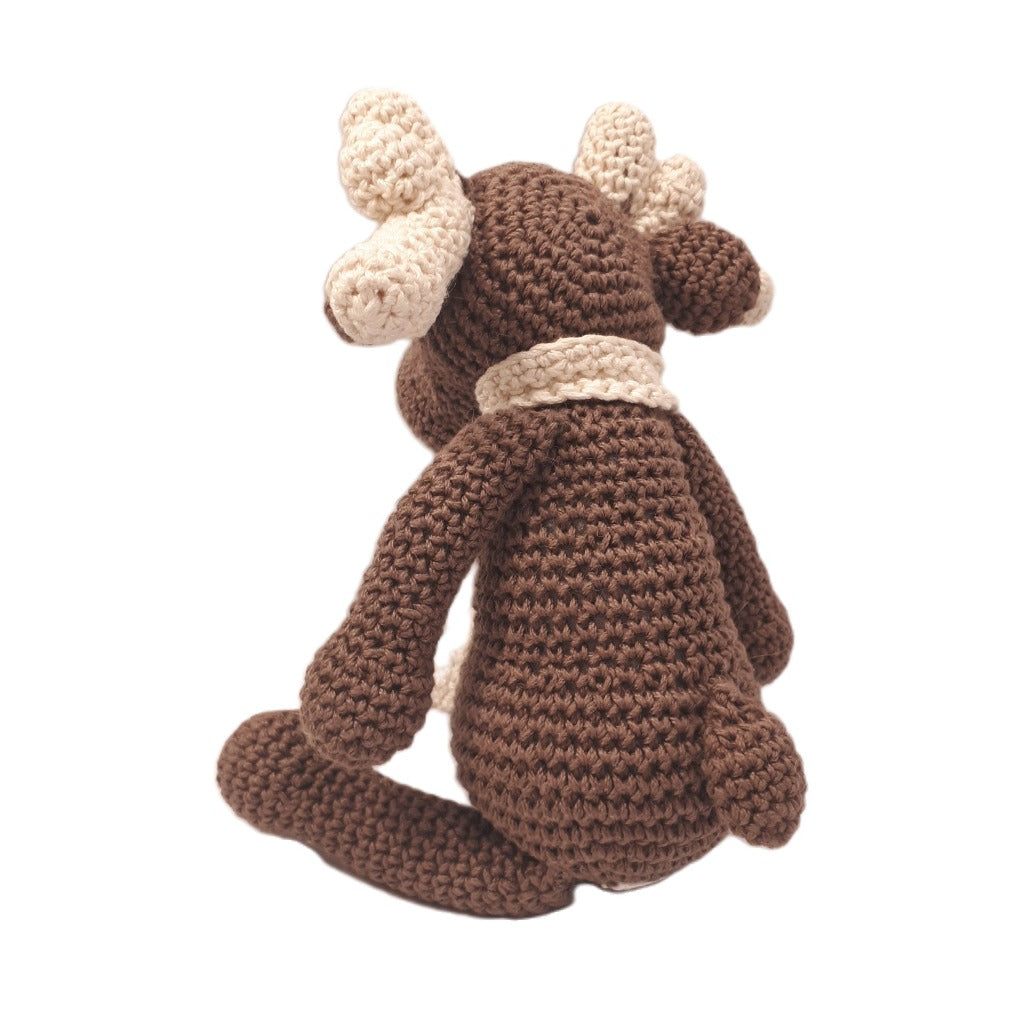 Baby Crocheted Animal & Matching Hat - Moose