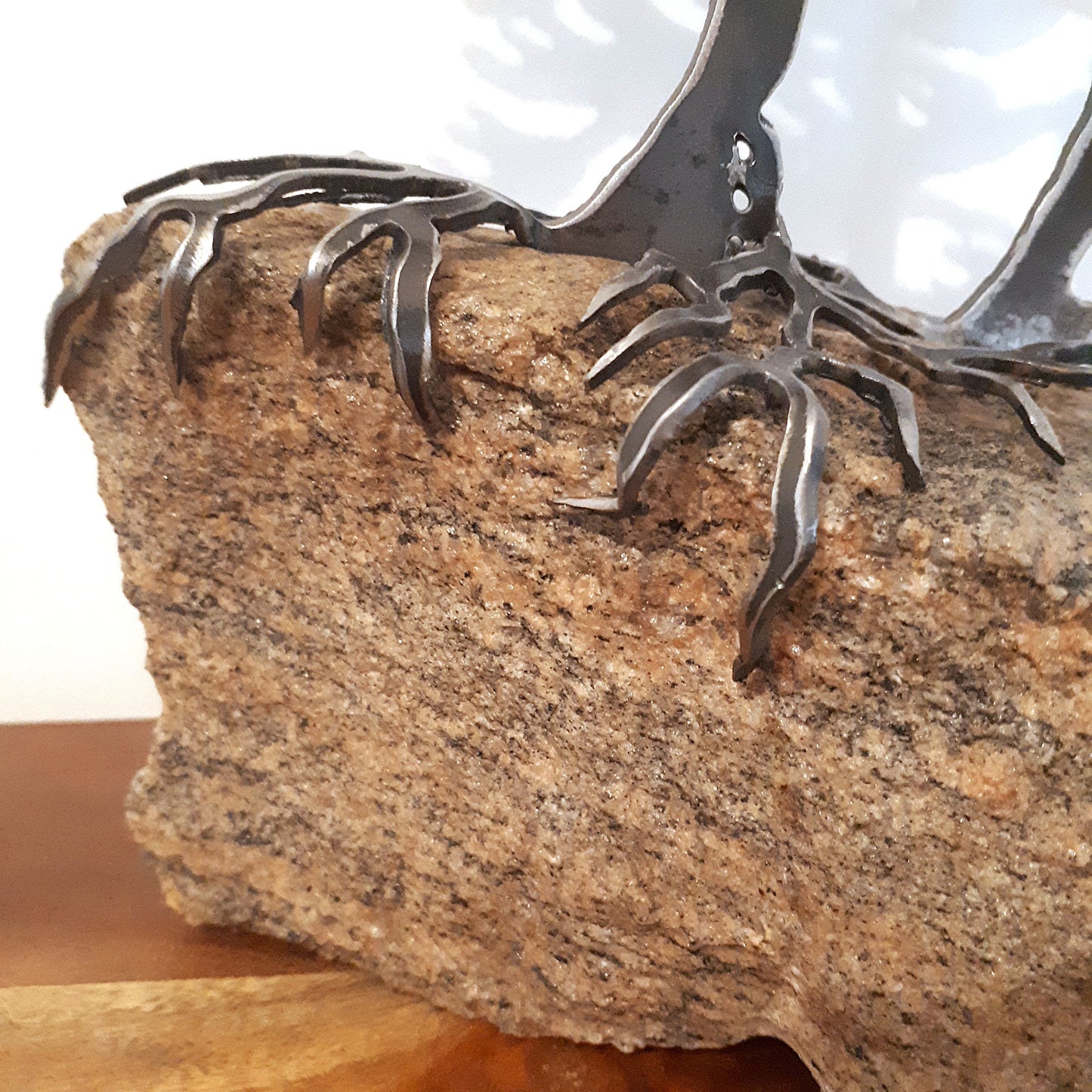 Steel Two-Tree Sculpture (300) on Canadian Rock