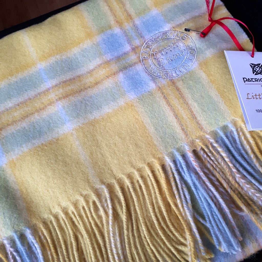 Tartan Baby Blanket - Lambs Wool - Sunflower Yellow