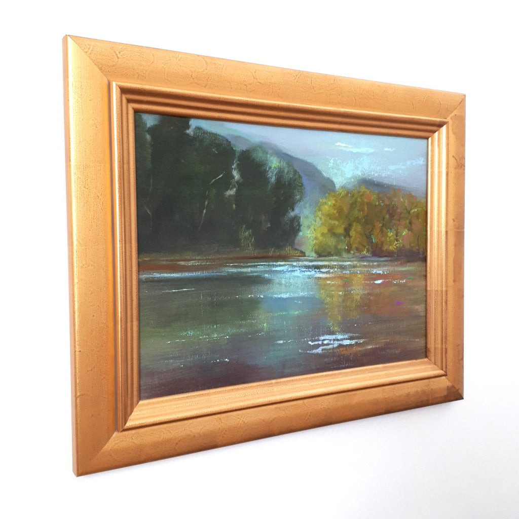 Original Oil Painting in water gilded frame - KELSO DAM, ONTARIO