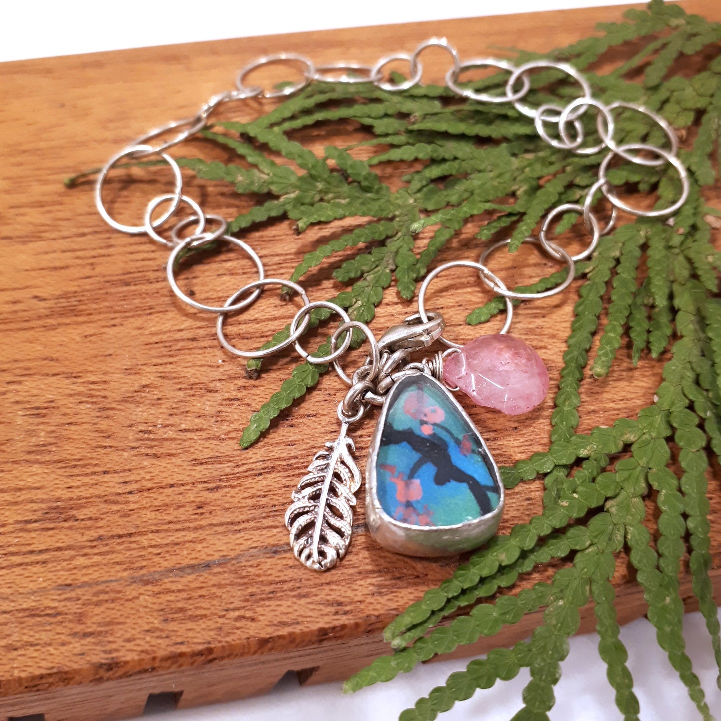 Framed Art Charm Bracelet - Pink