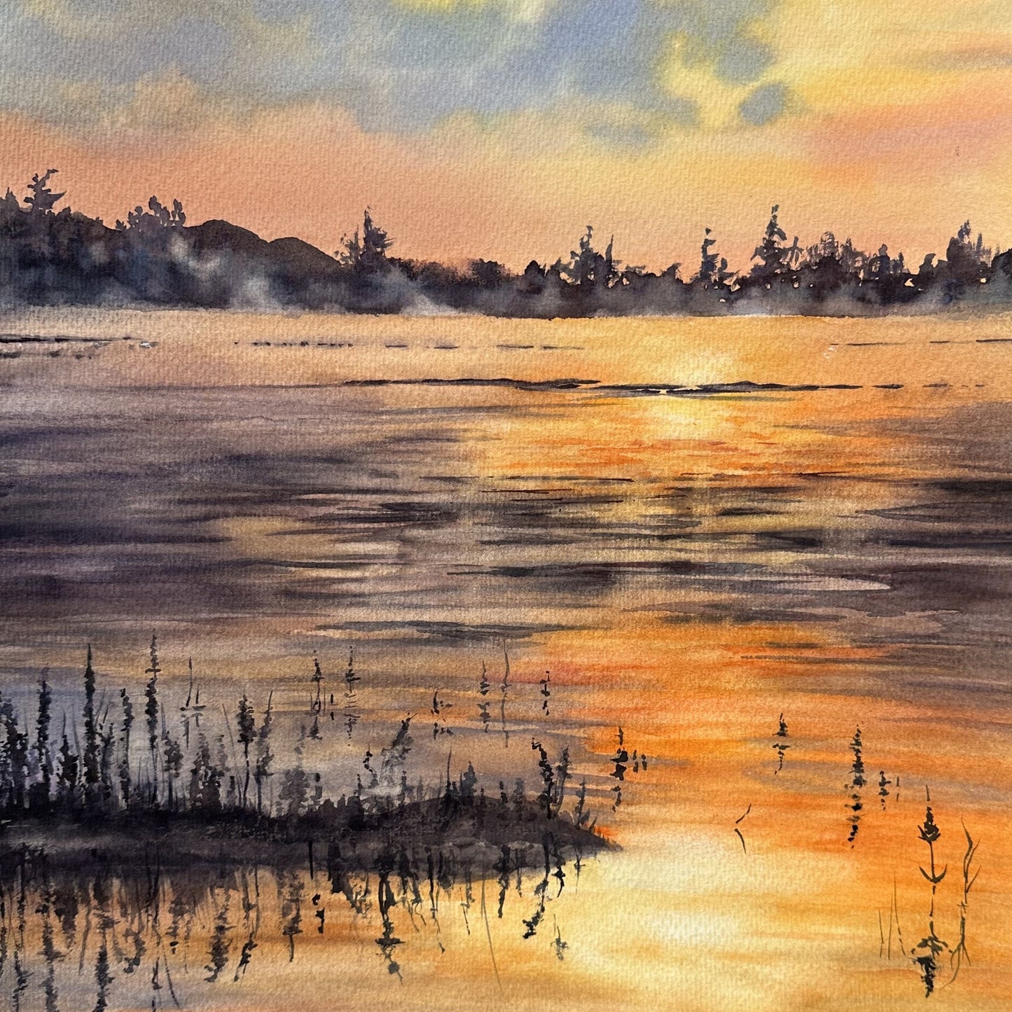 Framed Original Painting - GOLDEN EVENING