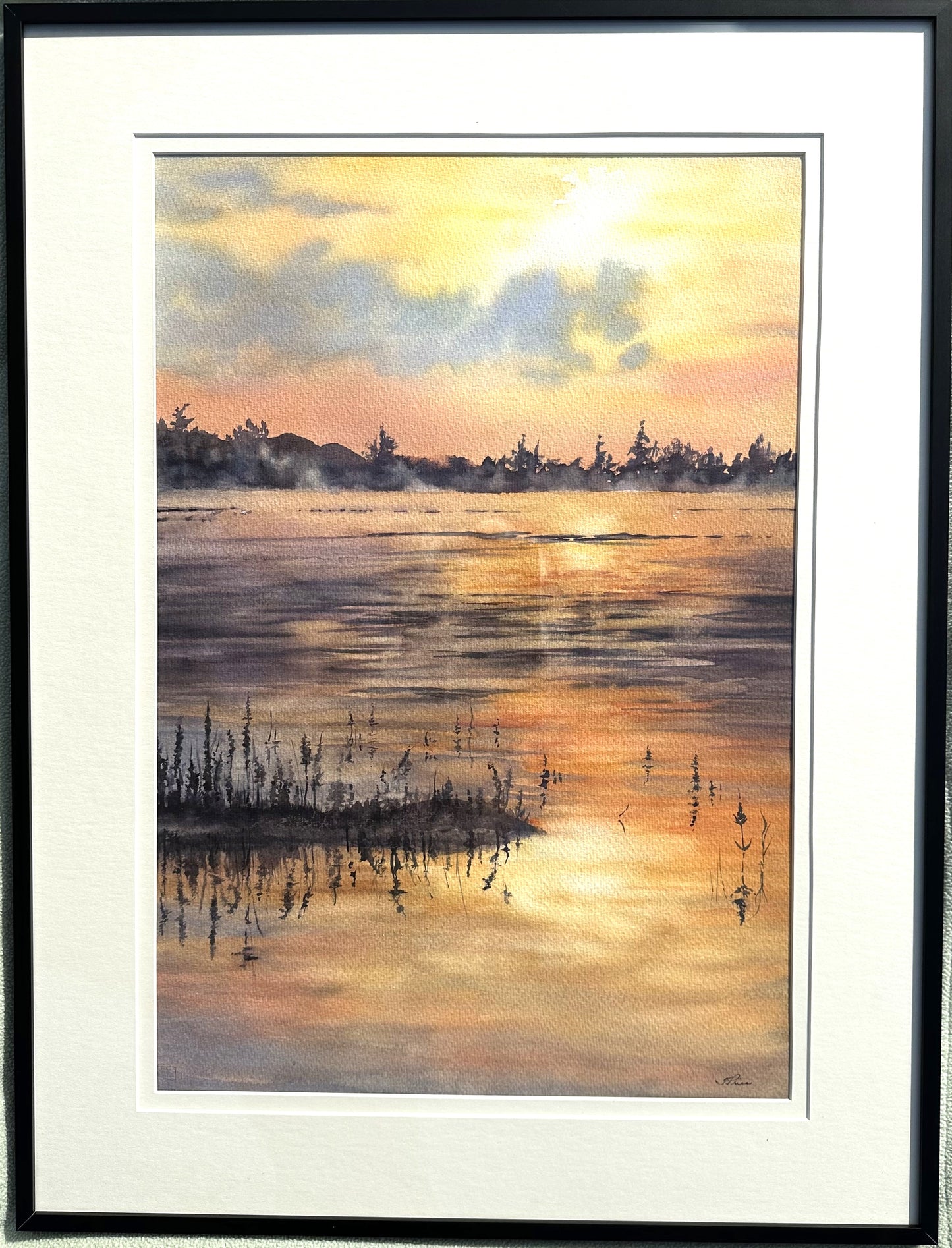 Framed Original Painting - GOLDEN EVENING