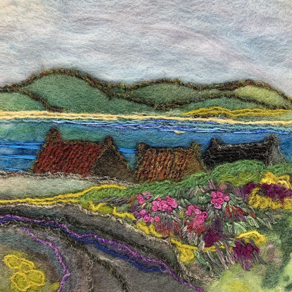 Original Felted Wool Landscape - HEBRIDEAN VILLAGE