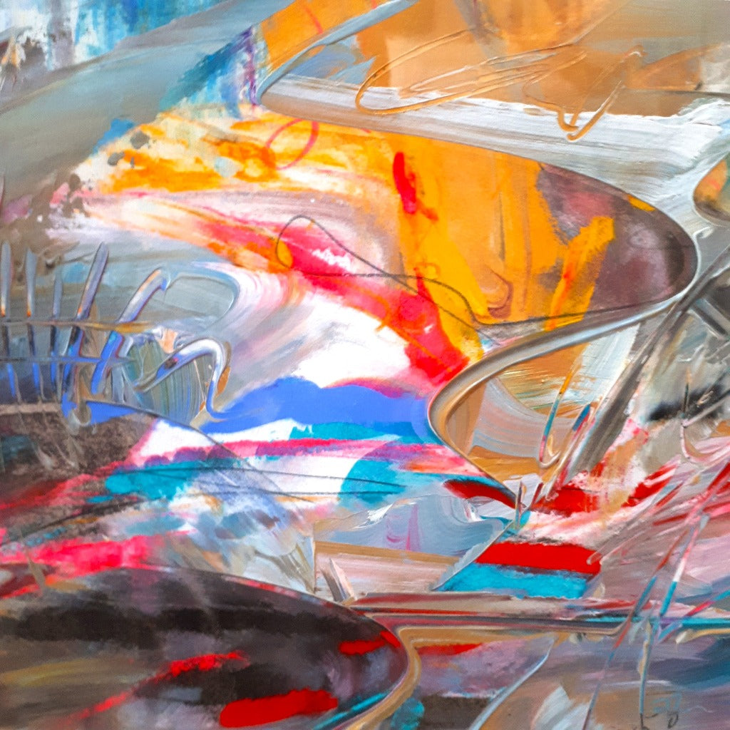 Abstract Original Framed - SUMMER WAVE
