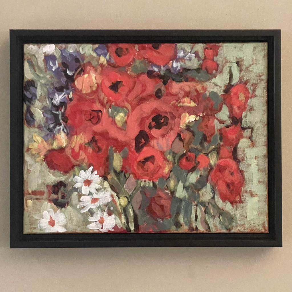 Framed Original Oil - SYMPHONY IN RED