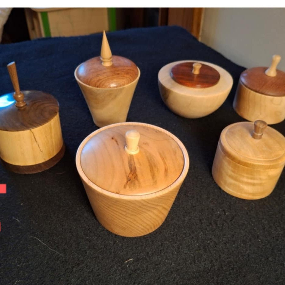 Wood-turned Boxes with Lids