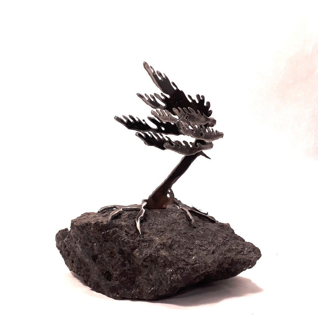 Cut-Steel Sculpture 110 - Tree on Granite