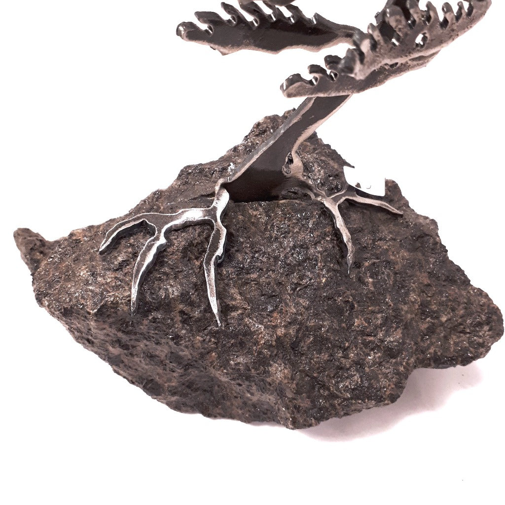 Cut-Steel Sculpture 110 - Tree on Granite