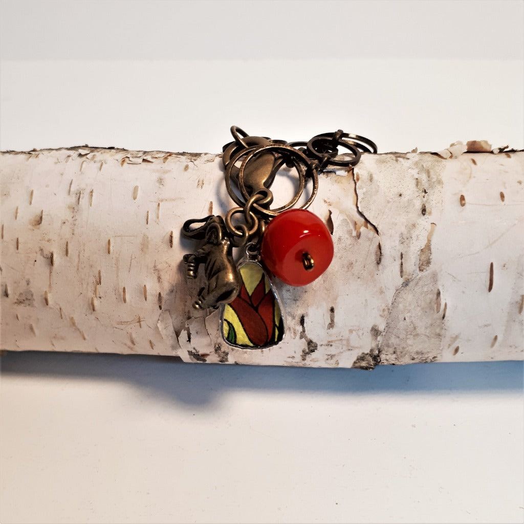 Framed Art Charm Bracelet - Red