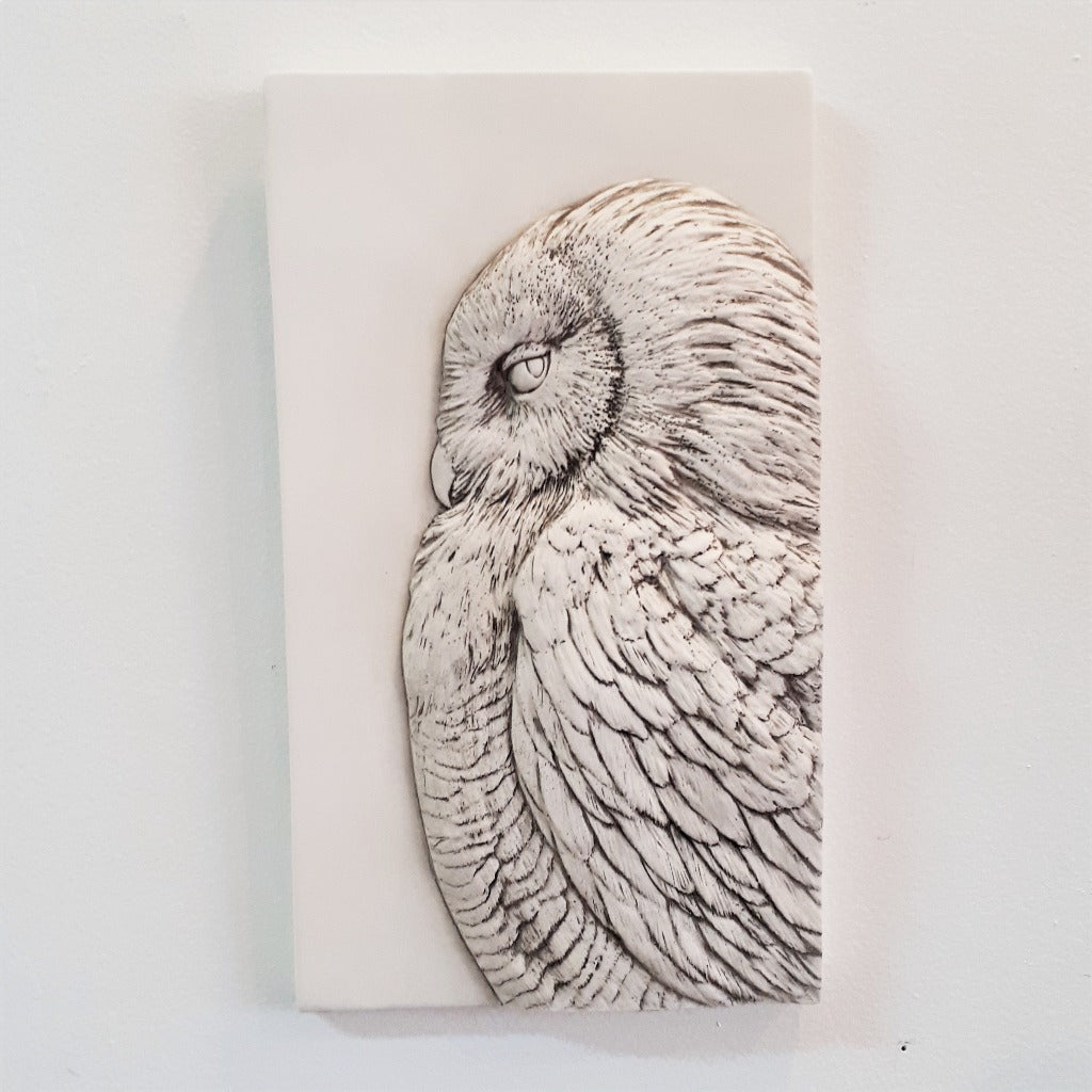 Limited Edition (25) SNOWY OWL (antique finish) - Sculpted Cast Handpainted Hydrostone