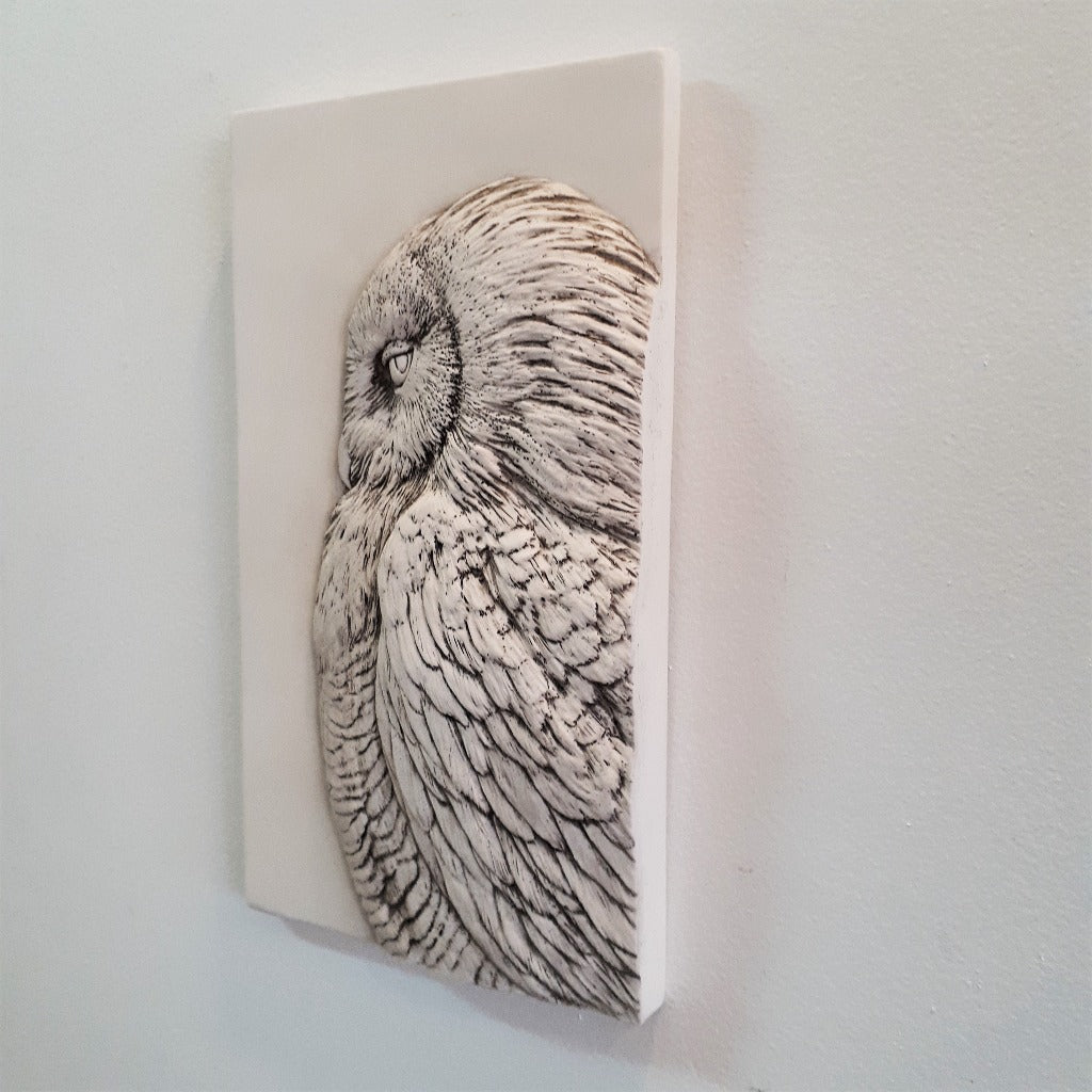 Limited Edition (25) SNOWY OWL (antique finish) - Sculpted Cast Handpainted Hydrostone