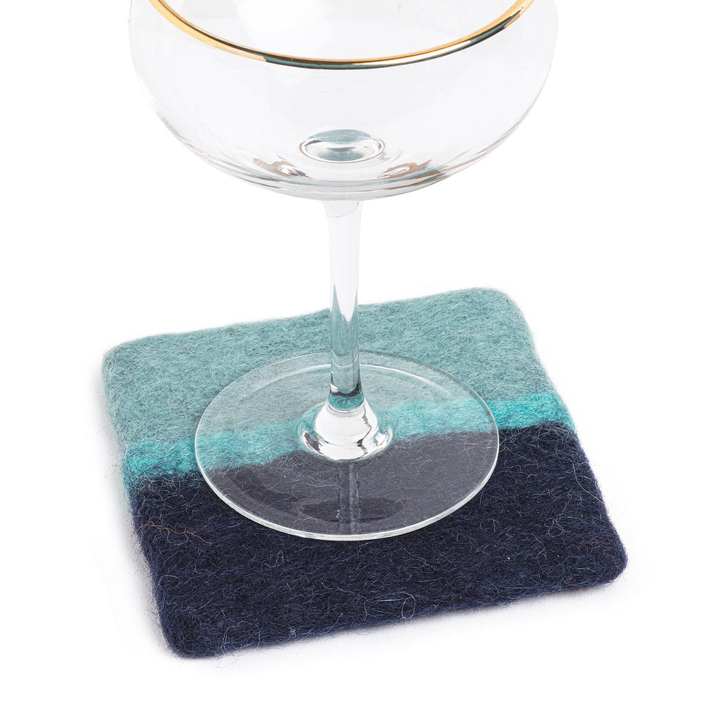 Felt Coaster Set of Four - Blue or Grey
