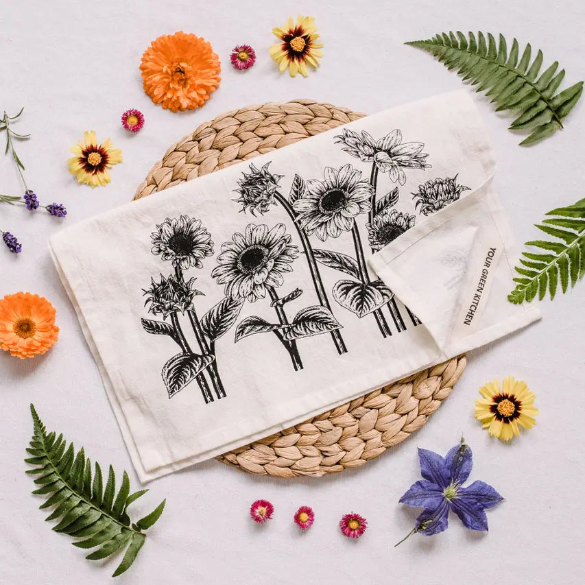 Tea Towel - Sunflowers, Nature, Moose, Owl