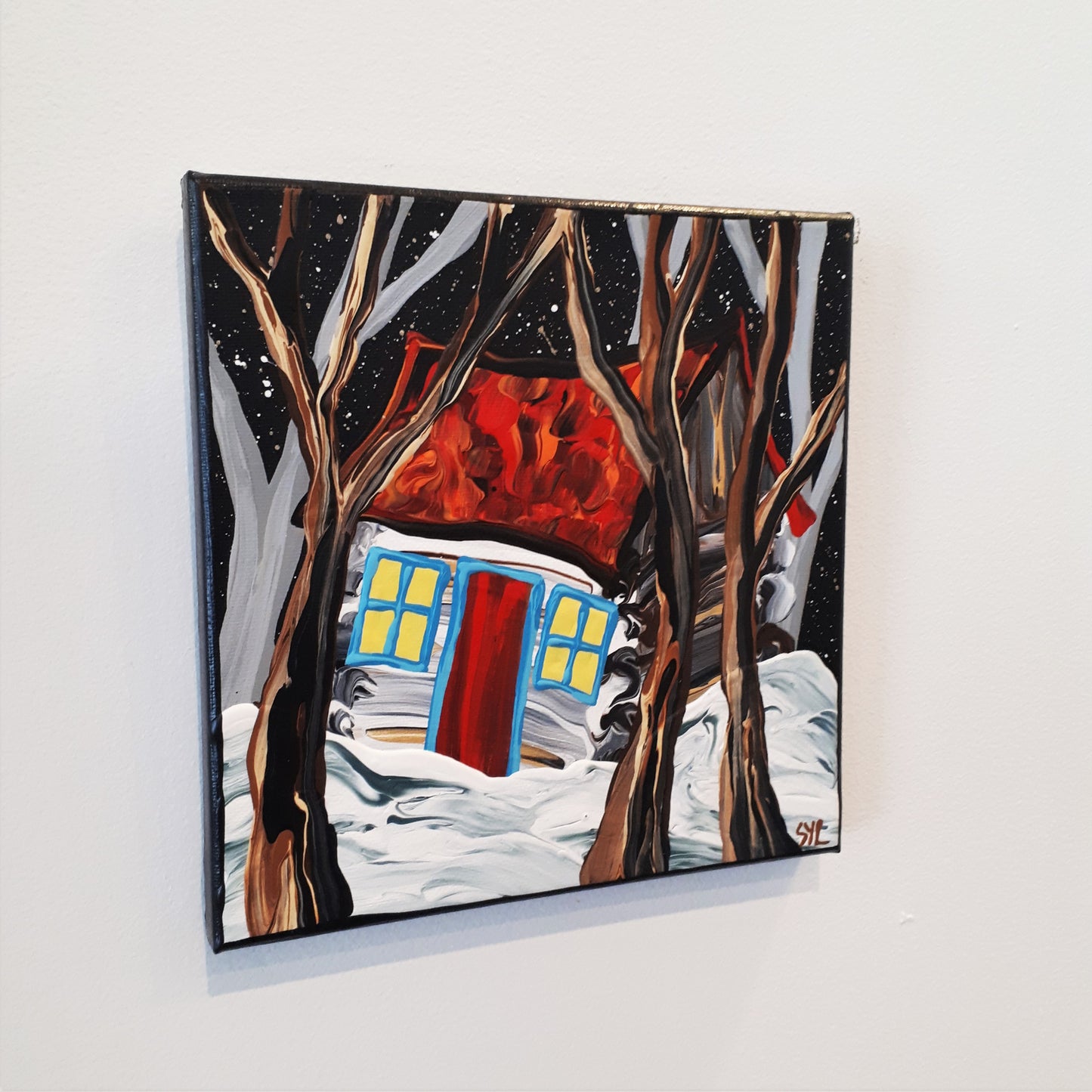 Original Acrylic Painting - SNOWY WOODS