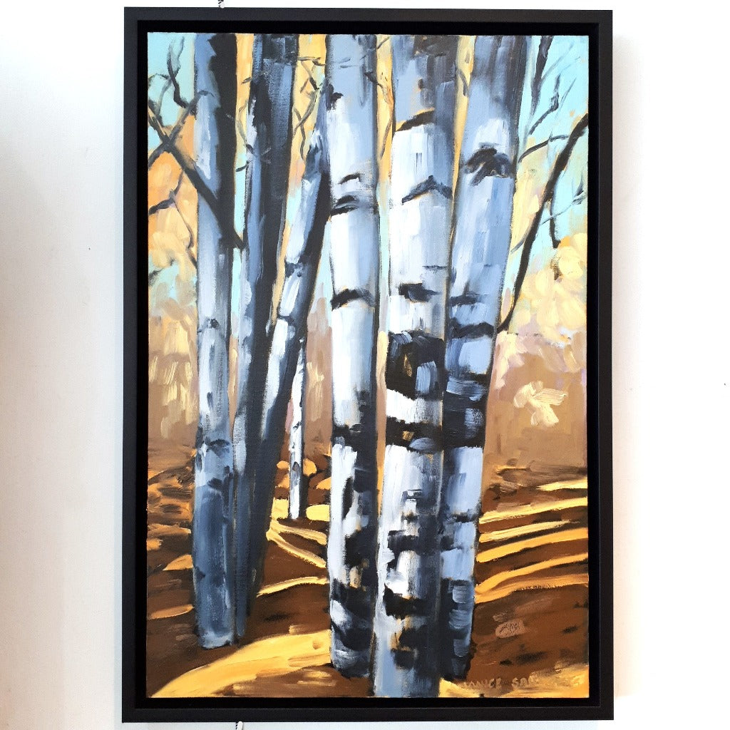 Original Oil on Canvas BIRCH TREES by Canadian artist Janice