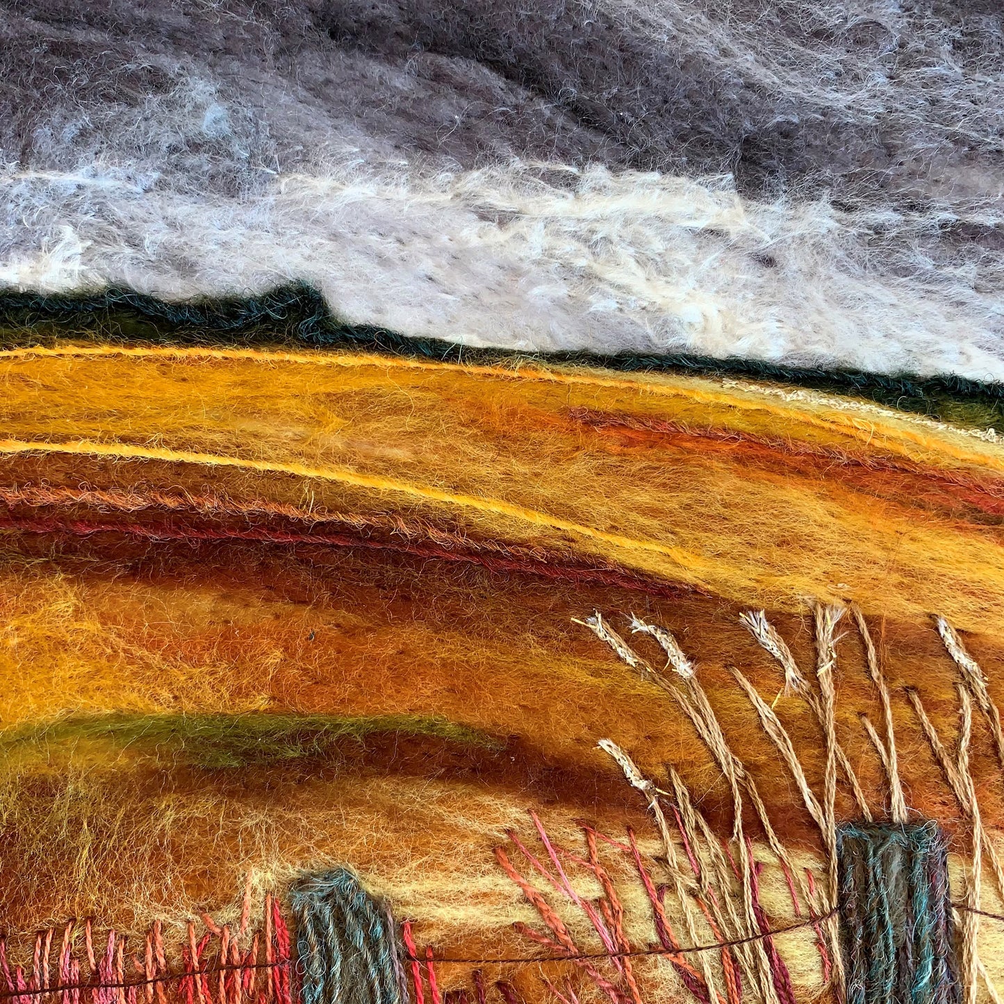Felted Wool Landscape - FIELDS OF GOLD