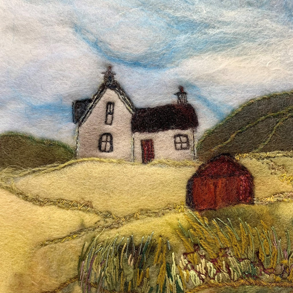 Original Felted Wool Landscape - HOME IN THE HEBRIDES
