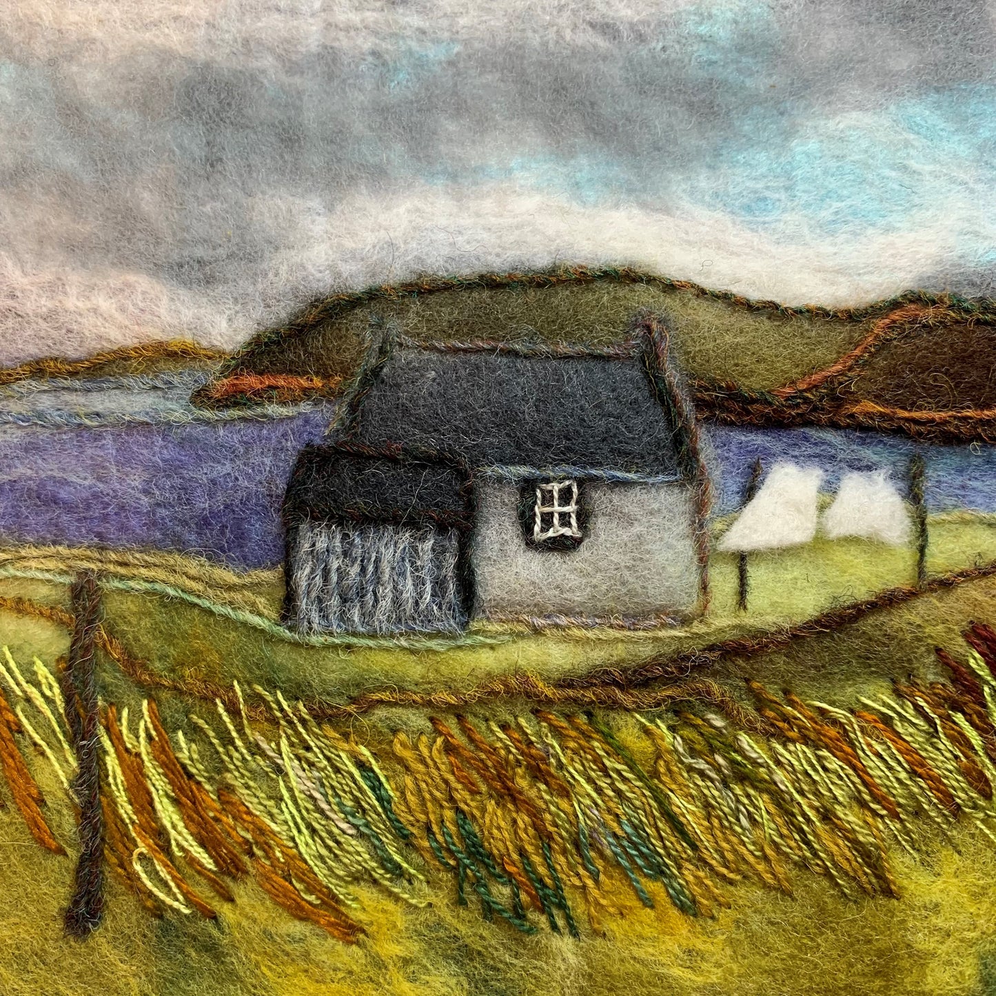 Original Felted Wool Landscape - HOMESTEAD