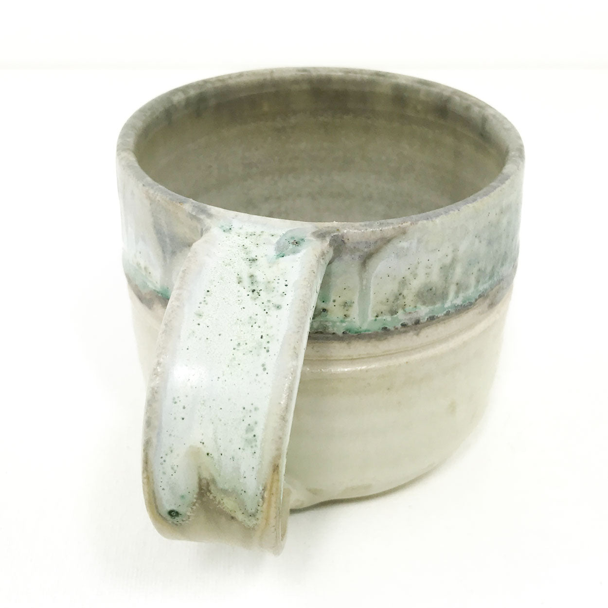 Pottery Shorty Mug - Turquoise and Toast