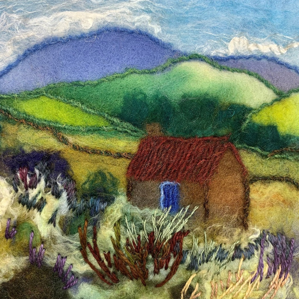 Original Felted Wool Landscape - PURPLE HILLS