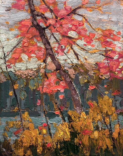 Group of Seven Aluminum-Framed Print - Tom Thomson - TWISTED MAPLE (1914)