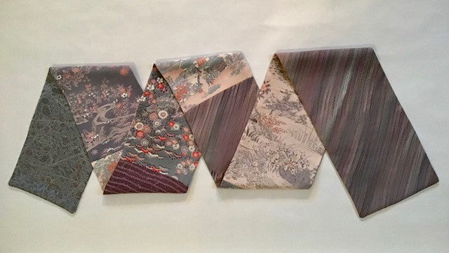 Silk Scarf - Lavender & Pink (flowers, landscape, clouds)