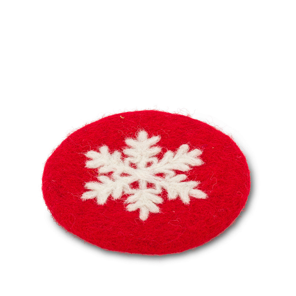 Felt Coaster - Snowflake, Set of 4