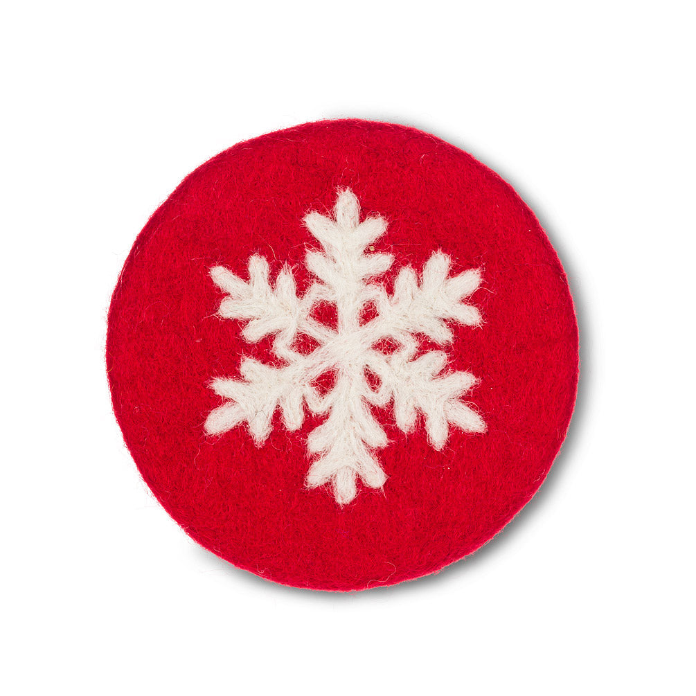 Felt Coaster - Snowflake, Set of 4