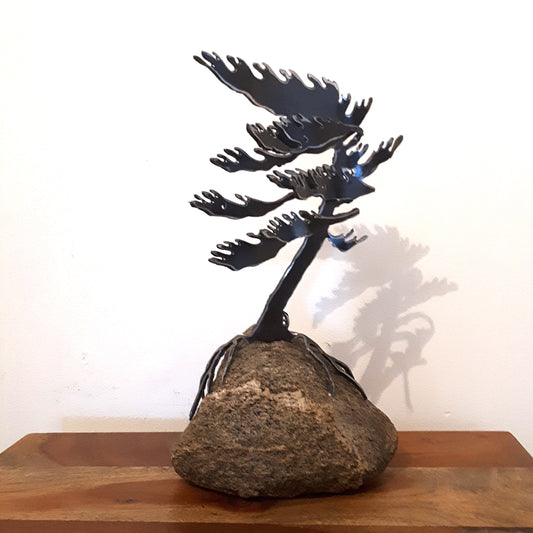 Cut-Steel Sculpture (250) - Tree on Granite