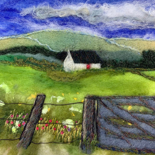 Original Felted Wool Landscape - BEYOND THE GATE