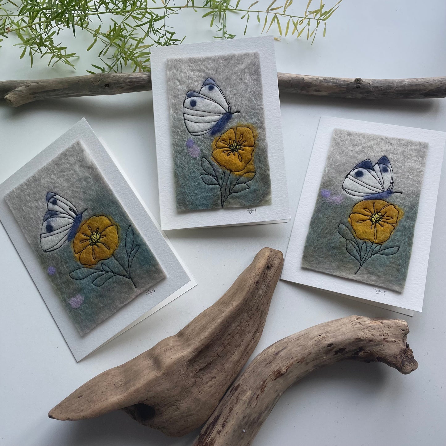 Felt & Fibre Cards - Birds and Bugs