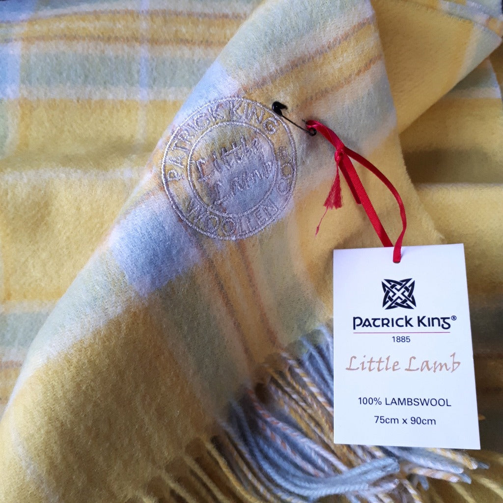 Tartan Baby Blanket - Lambs Wool - Sunflower Yellow