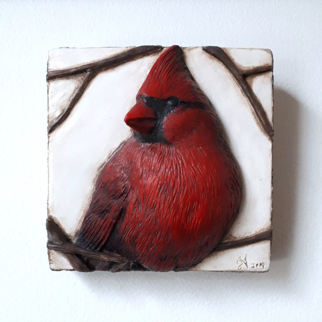 Limited Edition CARDINAL - Sculpted Cast Handpainted Hydrostone