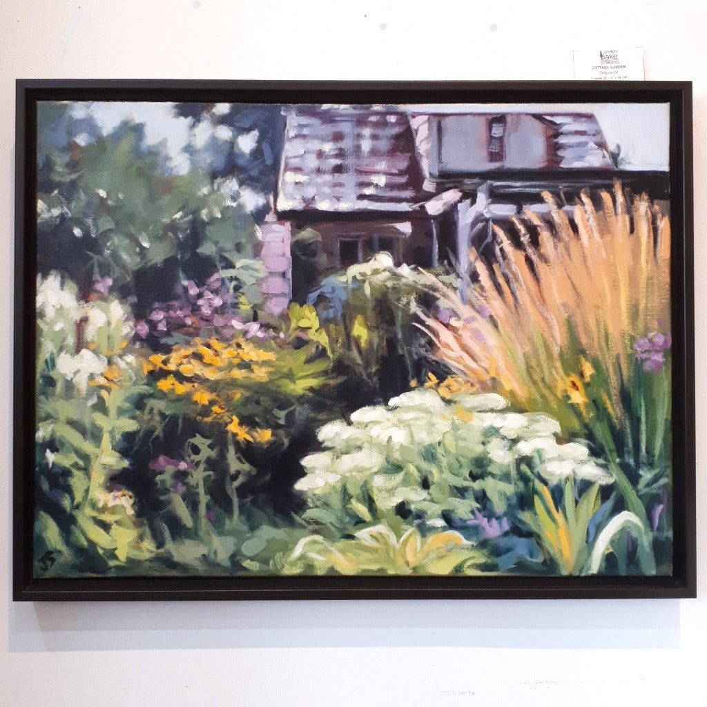 Framed Original Oil - COTTAGE GARDEN