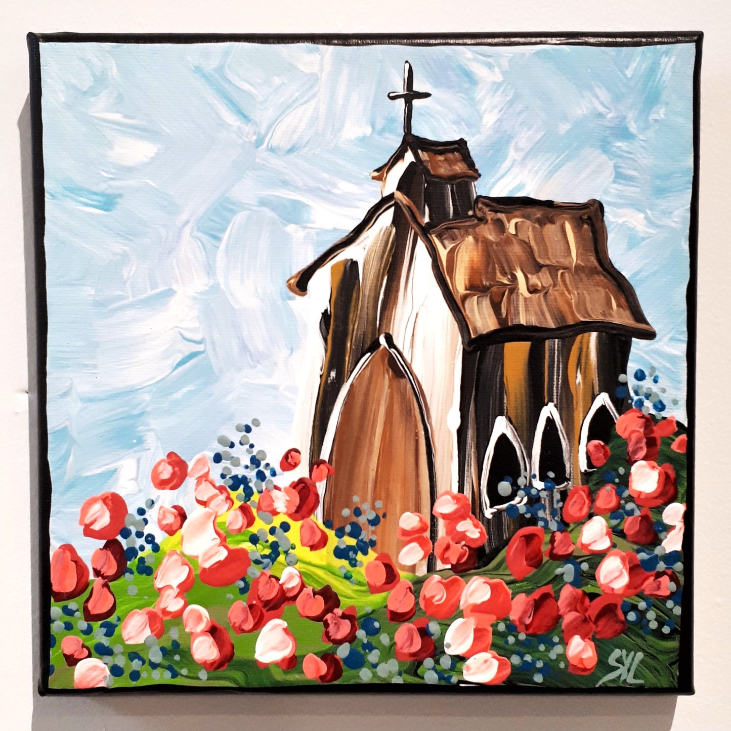 Original Acrylic Painting - COUNTRY CHURCH