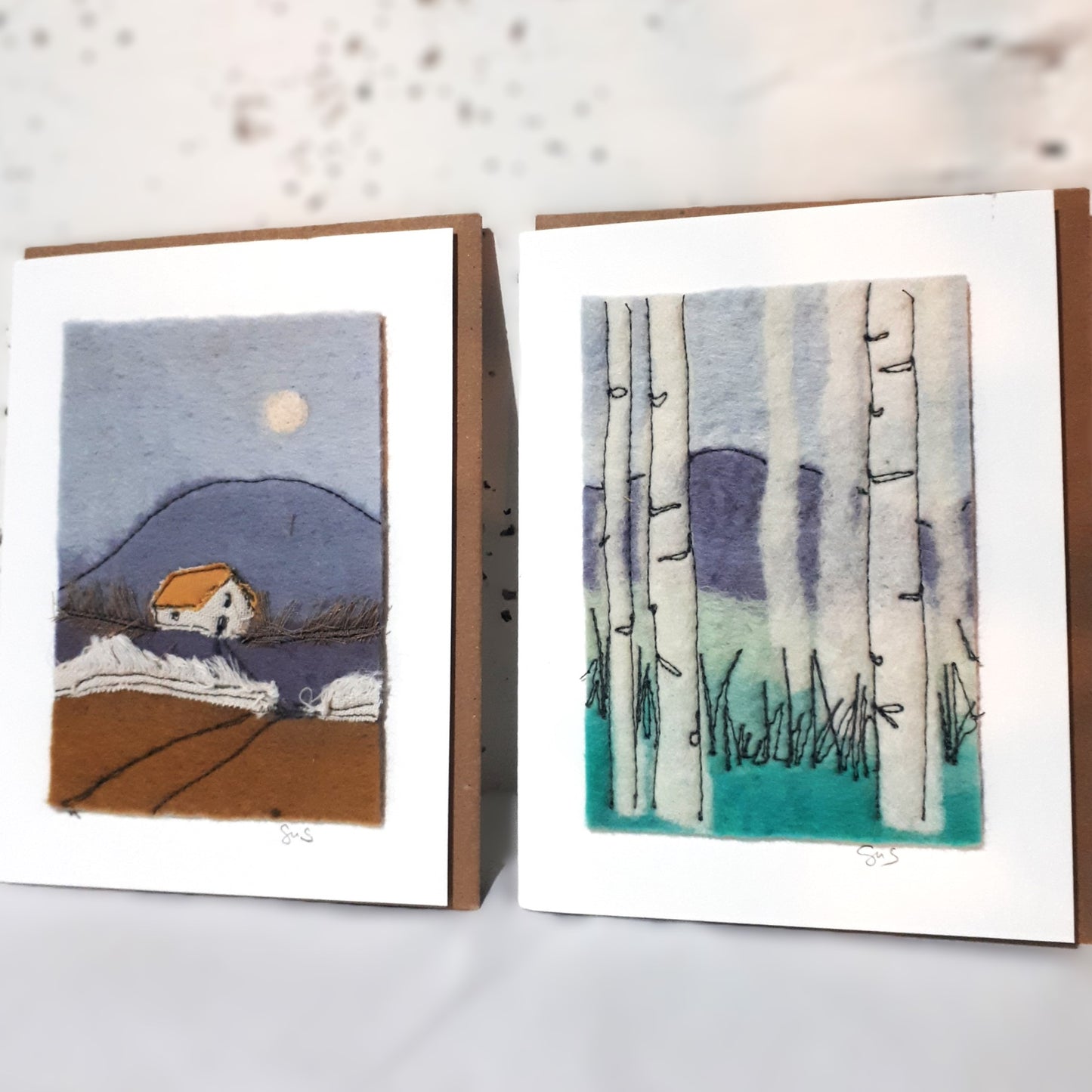 Felt & Fibre Cards - Cabin & Summer Birches