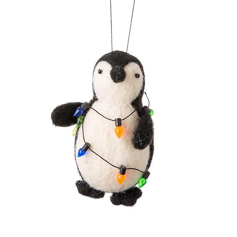 Tree Ornament - Penguin with Christmas Lights