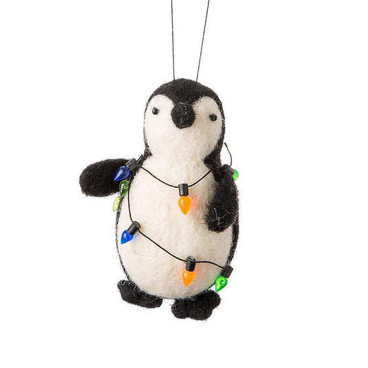 Tree Ornament - Penguin with Christmas Lights
