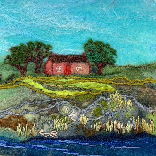 Original Felted Wool Landscape - DOWN BY THE RIVER