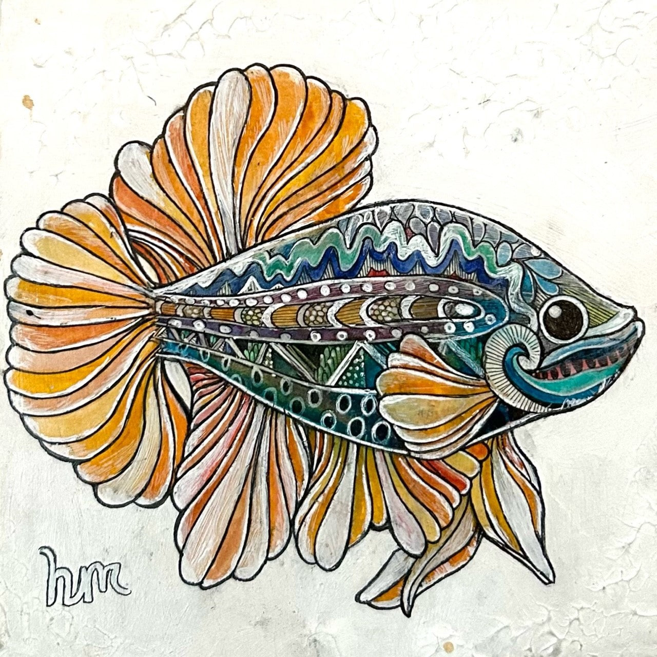 Original Ink, Pencil and Watercolour - MICHAEL THE FISH