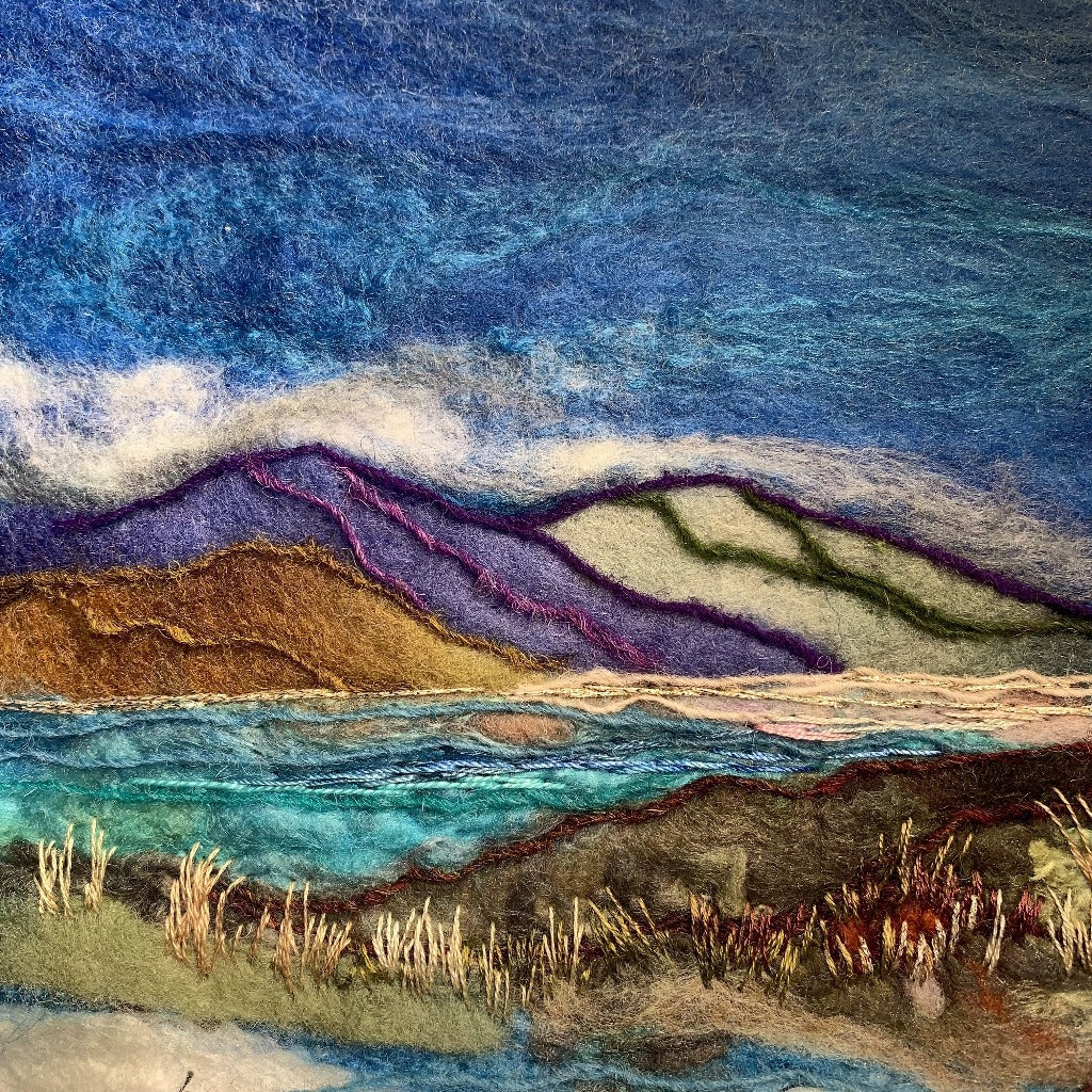 Original Felted Wool Landscape - HEBRIDEAN BLUE