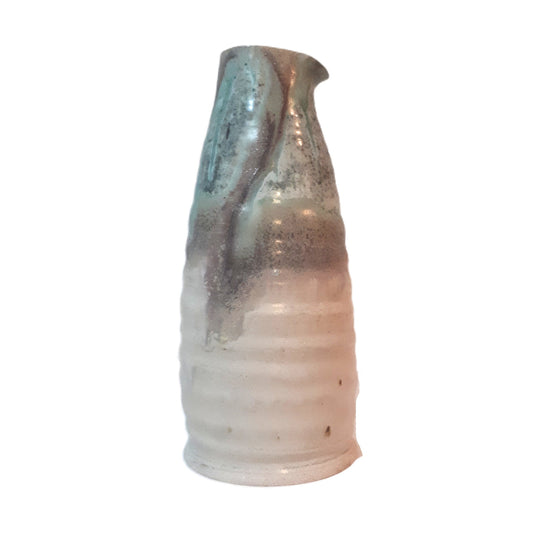 Pottery Wine Carafe - Turquoise & Toast