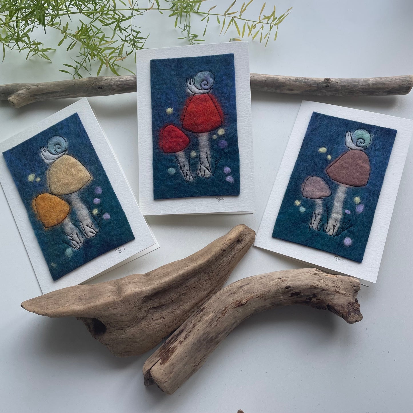 Felt & Fibre Cards - Birds and Bugs