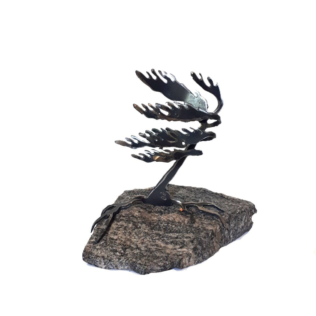 Cut-Steel Sculpture 120 - Tree on Granite