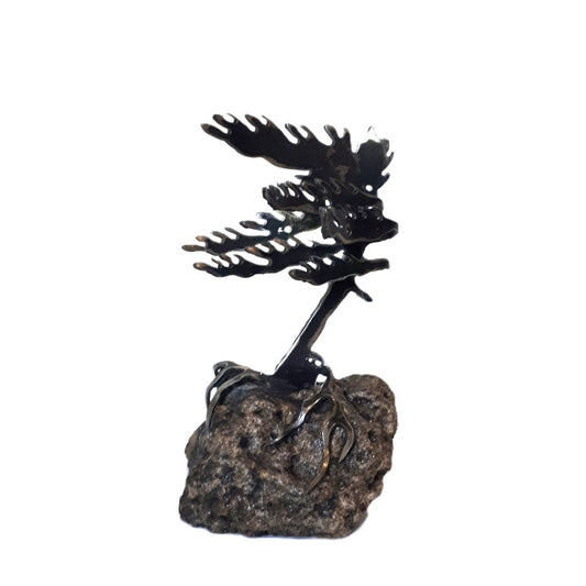 Cut-Steel Sculpture 120 - Tree on Granite