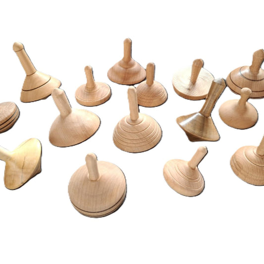 Spinning tops - natural finish
