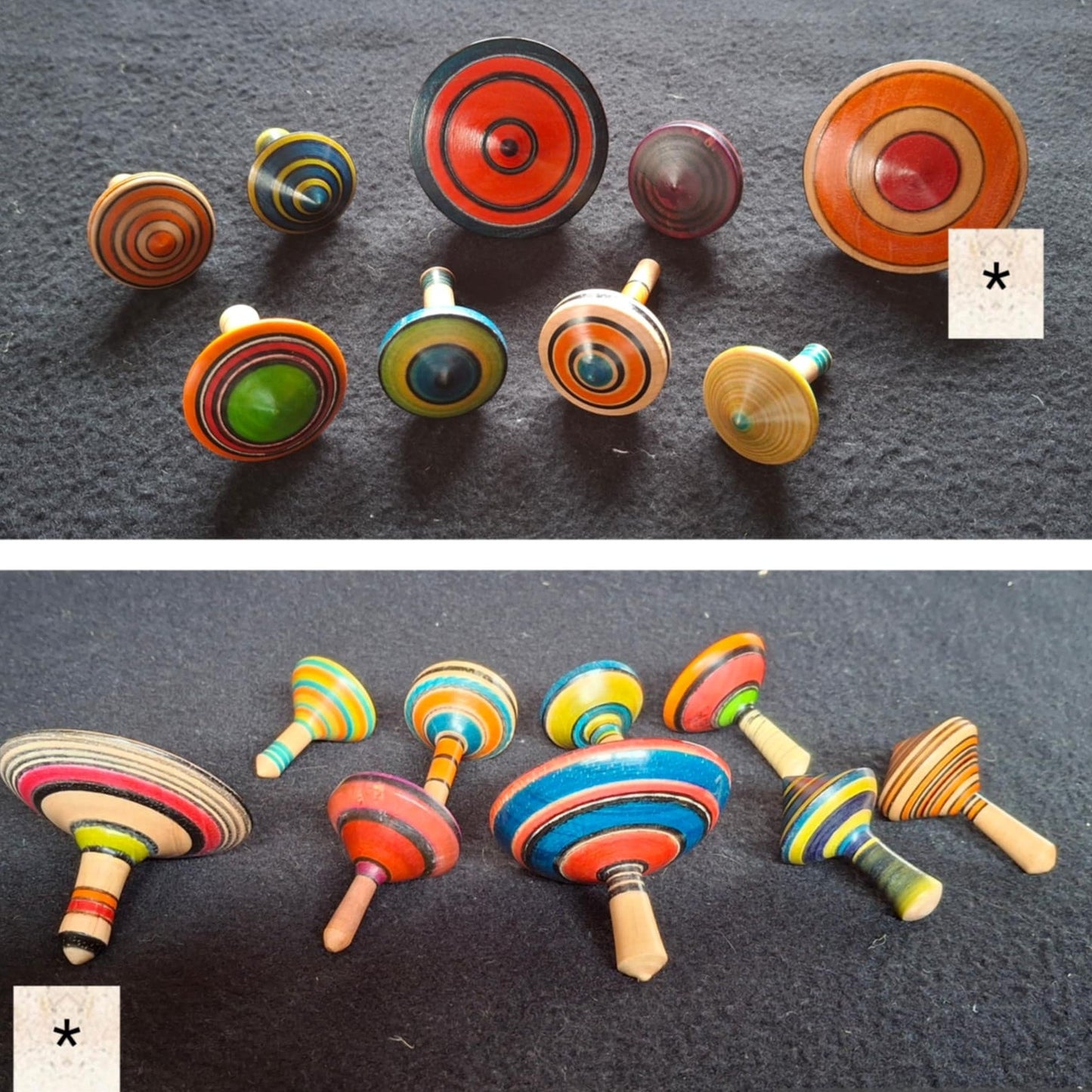 Spinning tops - hand painted
