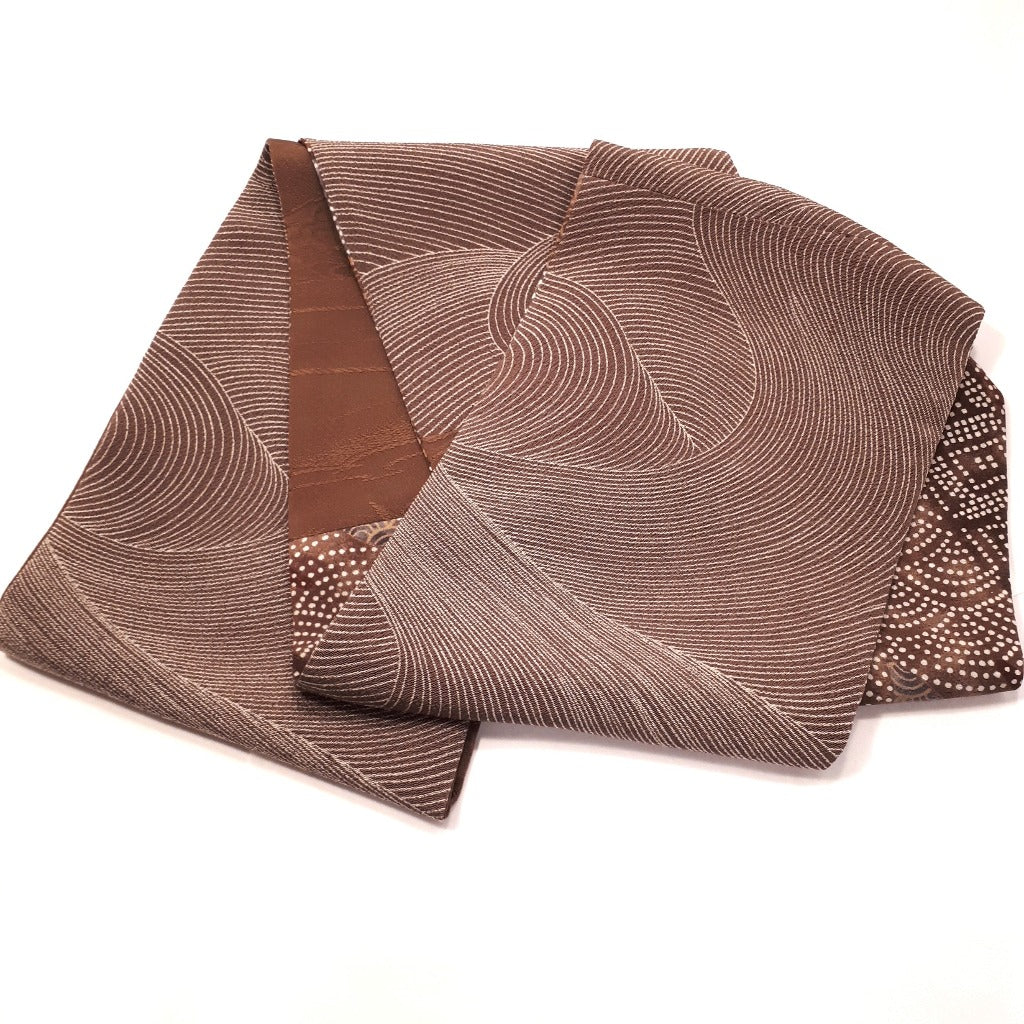 Infinity Silk Scarf - Swirling Waters, Abstract Designs - Browns & Greys